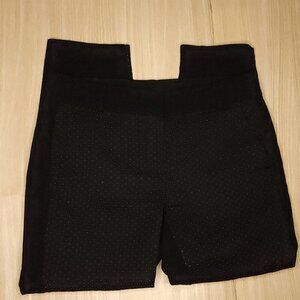 Loft Petite Black Marisa Ankle Pants Metallic Gold Dot Detail 6P